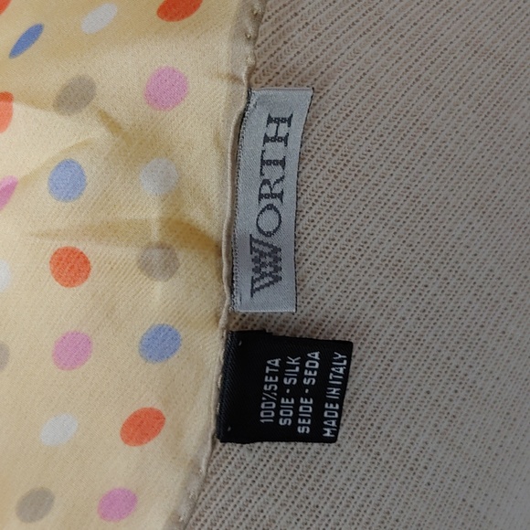 Worth 100% Silk Multi Color Polk a Dot Scarf - Picture 6 of 11